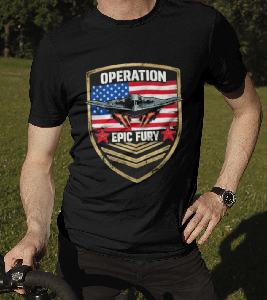 Operation Epic Fury American Flag Military Air Force Veteran T-Shirt