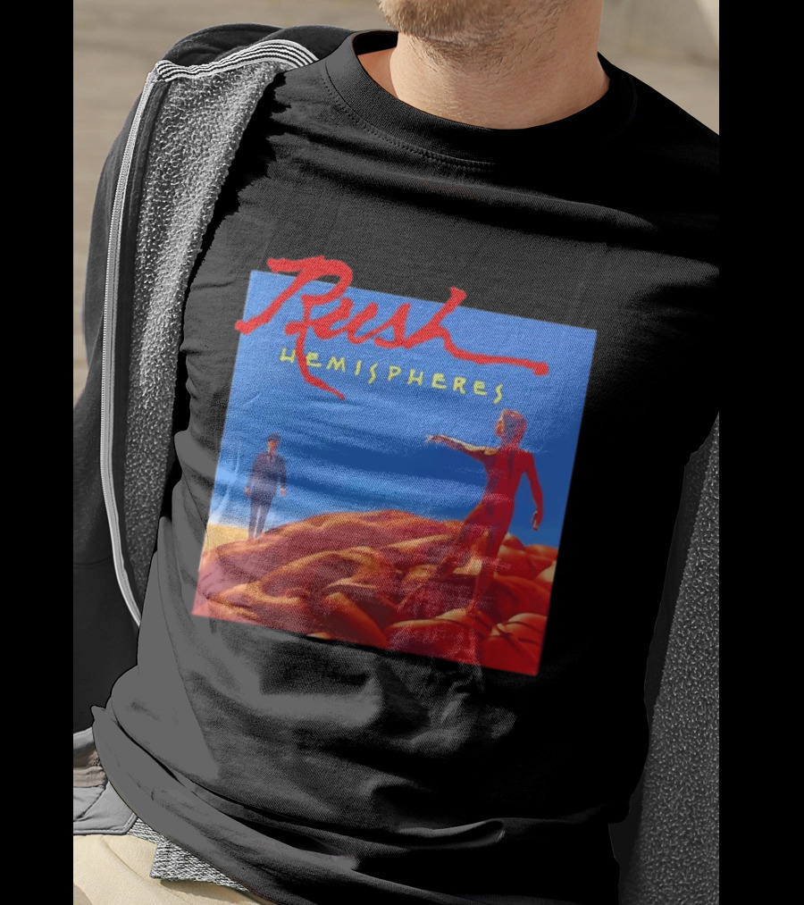 Rush Hemispheres Album Cover Artwork With Brain T-Shirt
