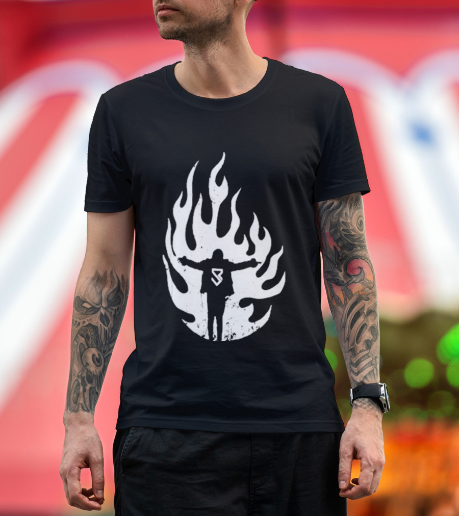 Seth Rollins SR Logo Flames WWE Fire T-Shirt