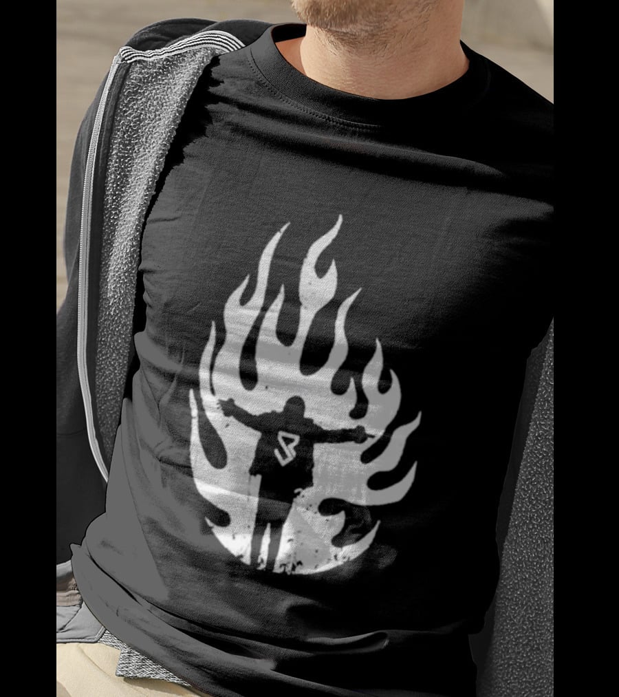Seth Rollins SR Logo Flames WWE Fire T-Shirt