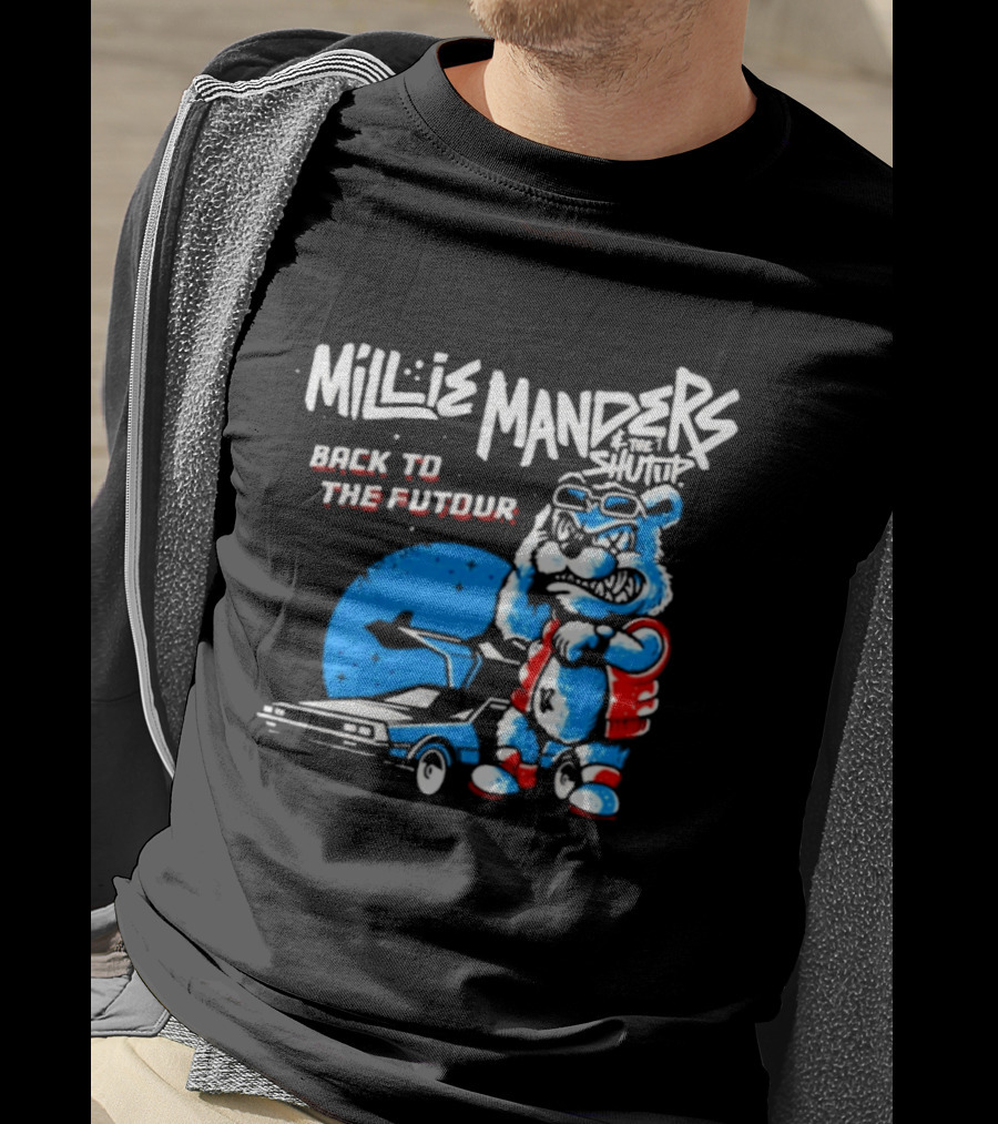 Millie Manders And The Shutup Back To The Futour Retro Cartoon Character And Car T-Shirt