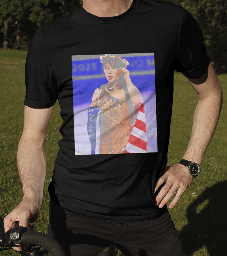 Alysa Liu Gold Medal USA Team Celebration With American Flag T-Shirt