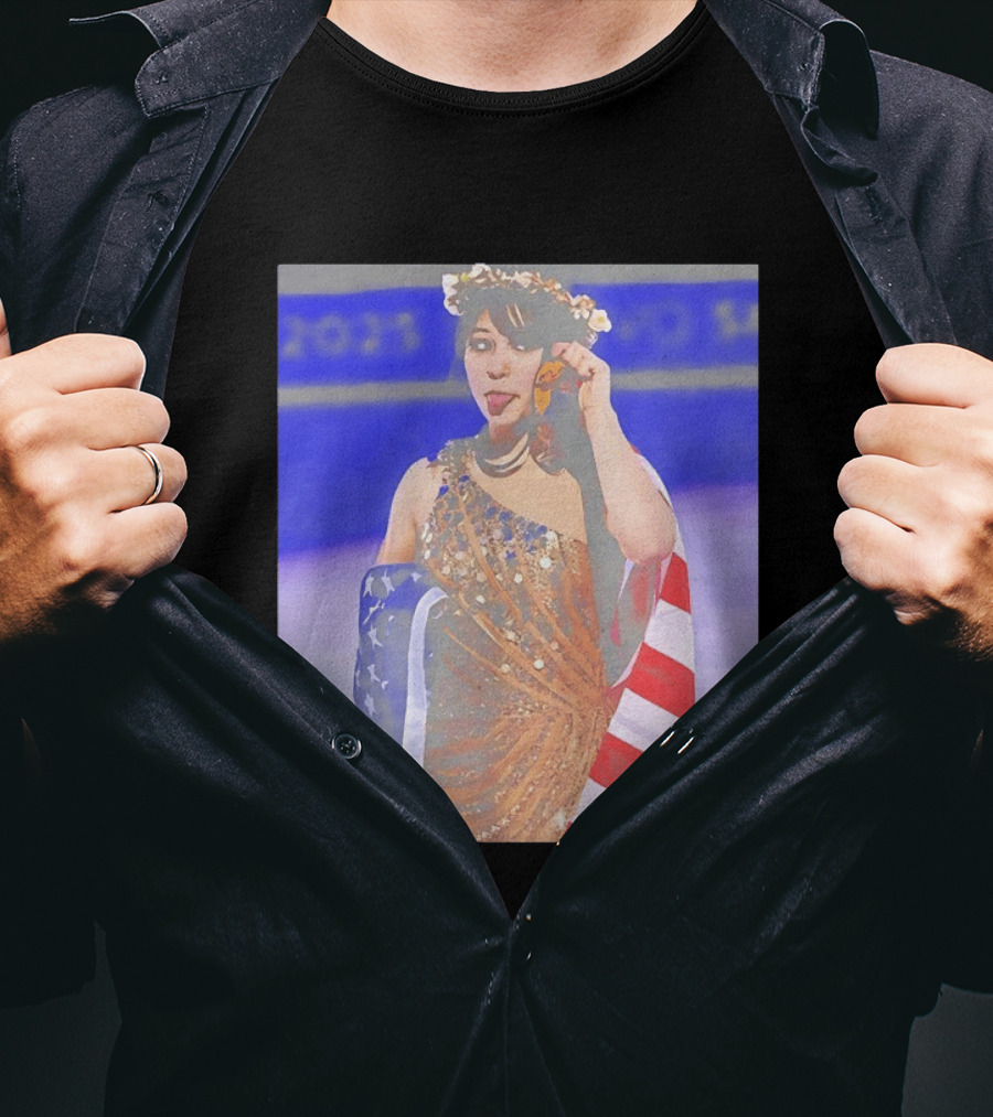 Alysa Liu Gold Medal USA Team Celebration With American Flag T-Shirt