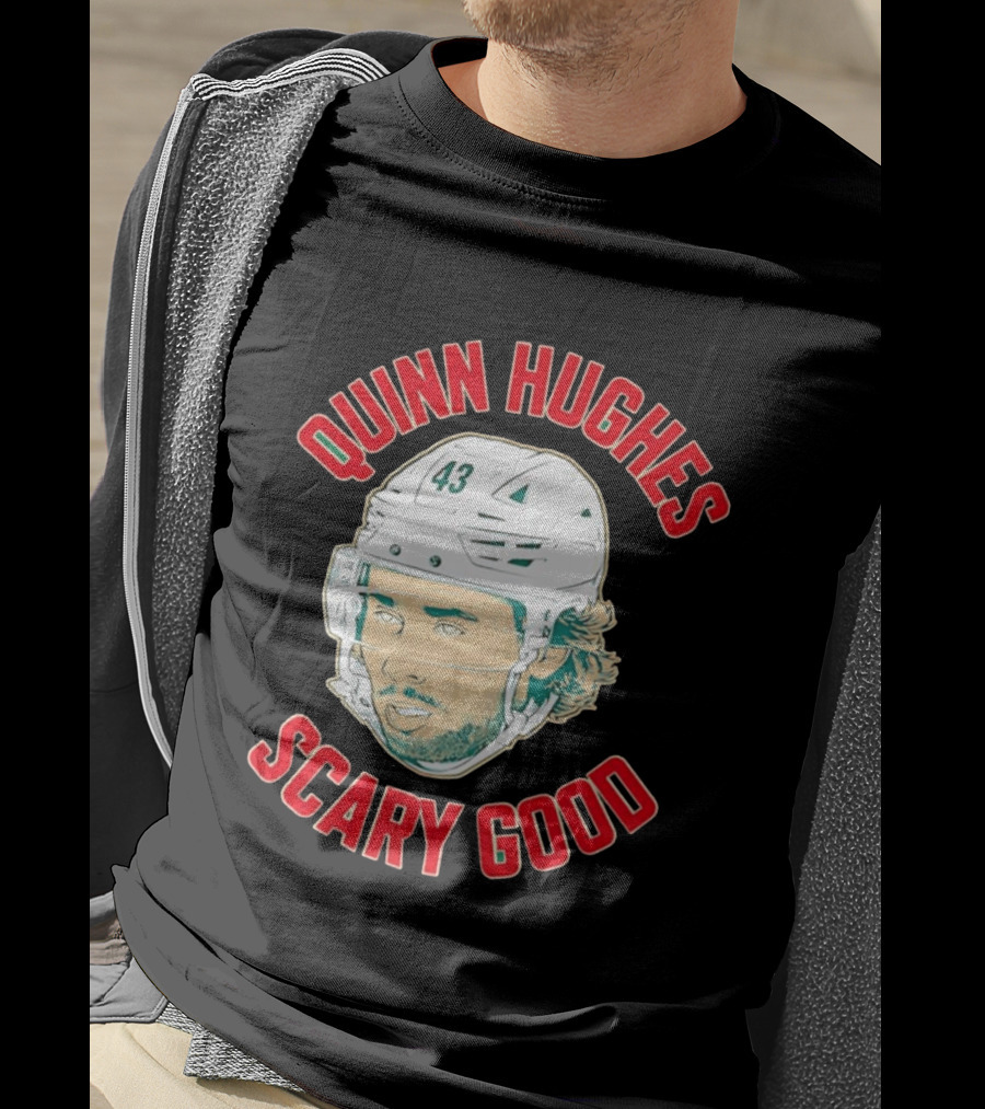 Quinn Hughes Scary Good Ghost Eyes 43 NHL T-Shirt
