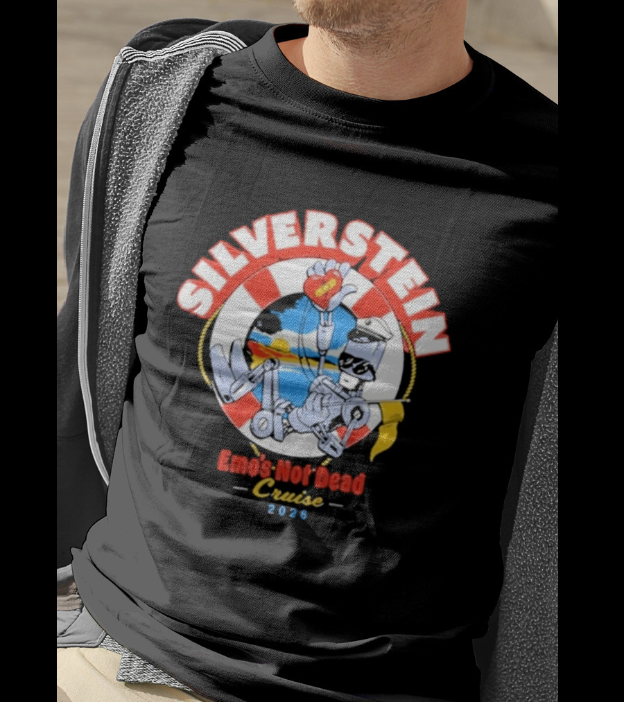 Silverstein Emo's Not Dead Cruise 2026 Lifebuoy And Ocean Waves T-Shirt