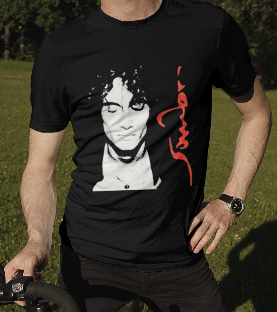 Sombr Facecard Tea Abstract Monochrome Red Accents T-Shirt
