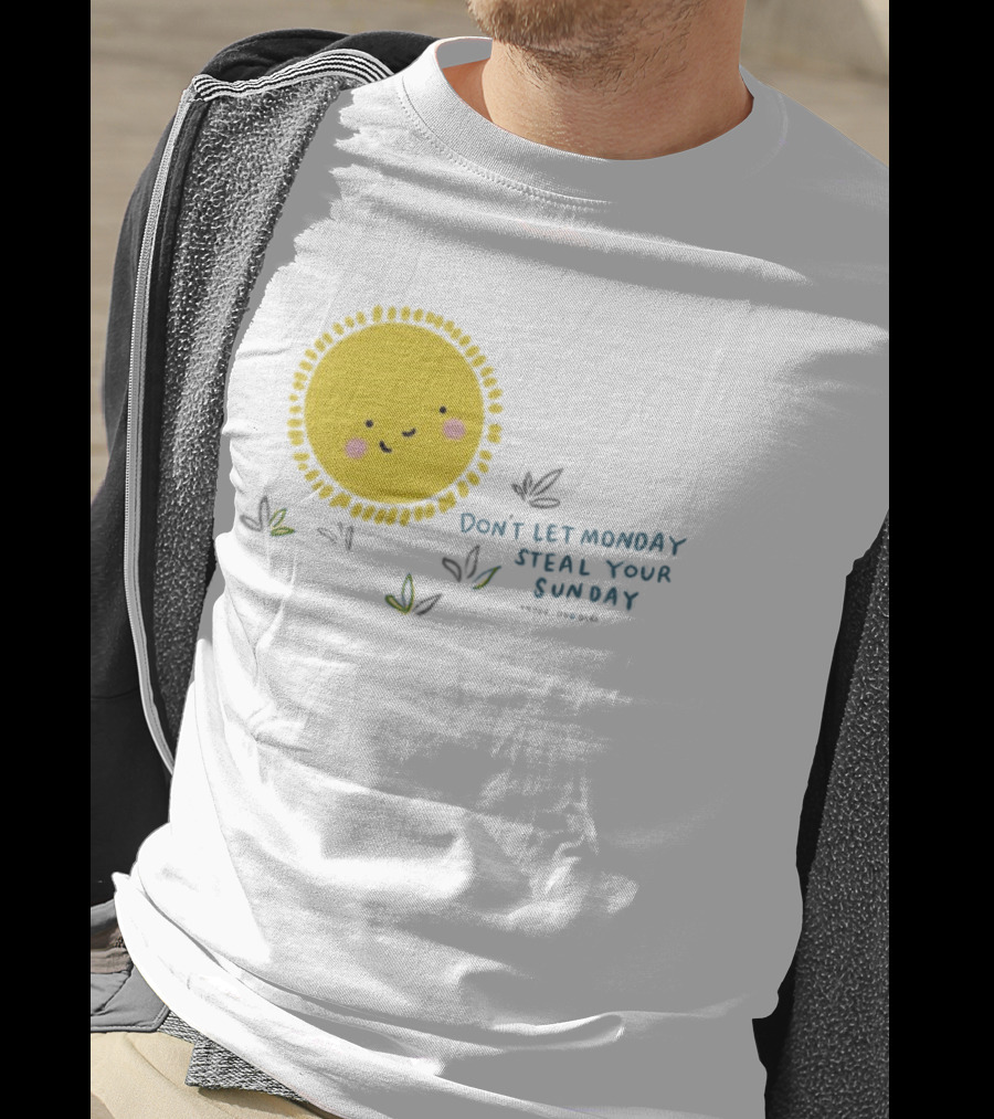 Wonder Doodles Sun Face Don't Let Monday Steal Your Sunday T-Shirt