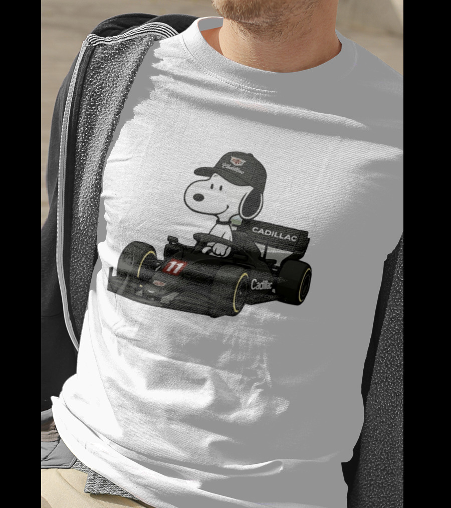 Cadillac Snoopy Formula 1 Racing Car With Number 11 T-Shirt