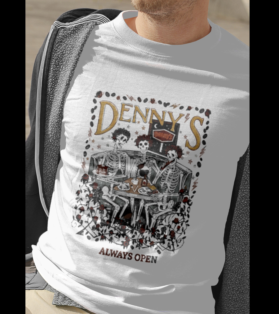 Denny's Grateful Dead Skeletons Always Open T-Shirt