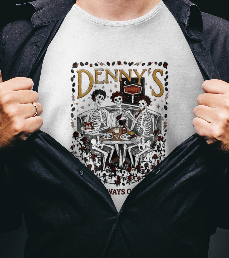Denny's Grateful Dead Skeletons Always Open T-Shirt