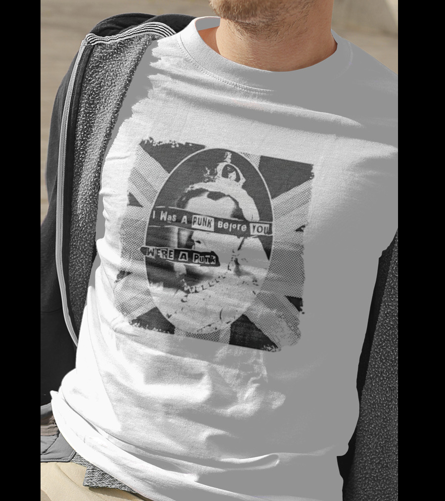 I Was A Punk Before You Were A Punk Queen Collage British Flag T-Shirt