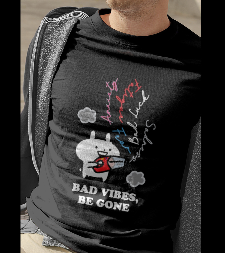 Usagyuuun Bad Vibes Be Gone Lucky Fast Silver Happiness T-Shirt