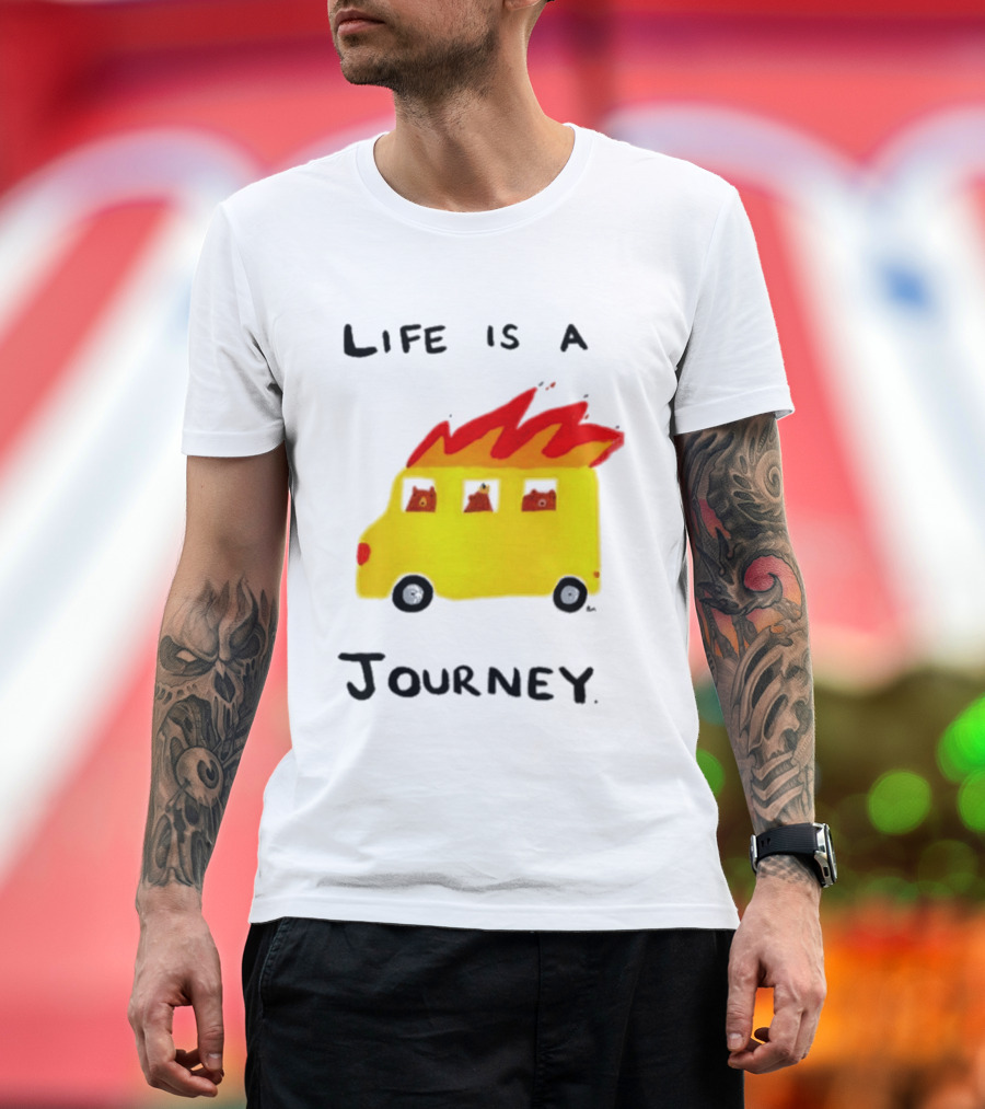 Billy Murphy Life Is A Journey Flaming Bus Adventure T-Shirt