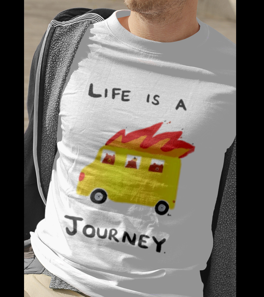 Billy Murphy Life Is A Journey Flaming Bus Adventure T-Shirt