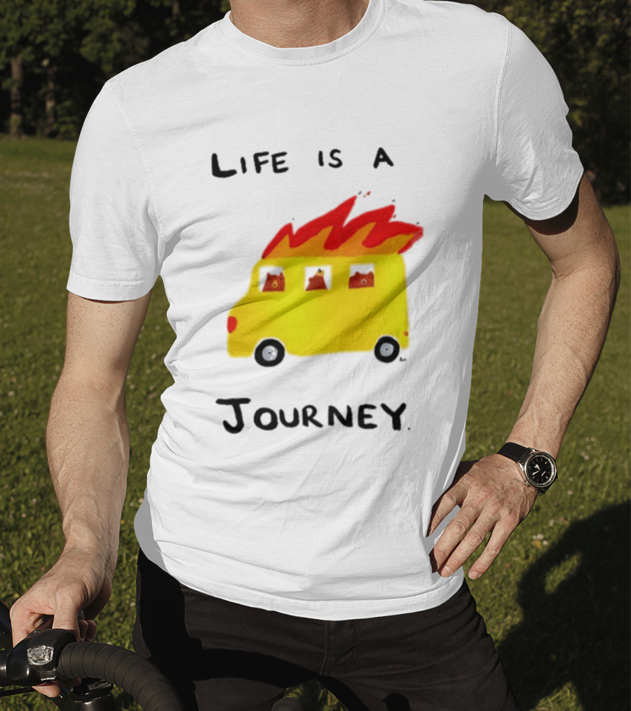 Billy Murphy Life Is A Journey Flaming Bus Adventure T-Shirt