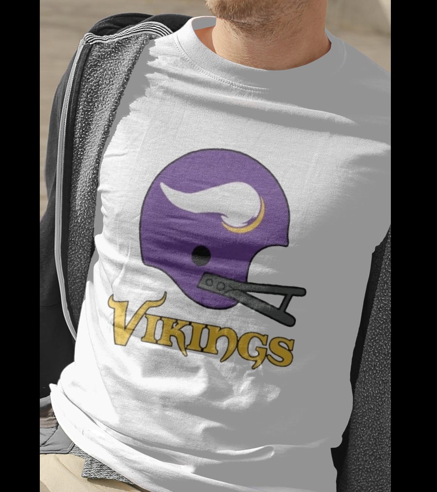 Vikings Minnesota Big Helmet Purple Football Team T-Shirt