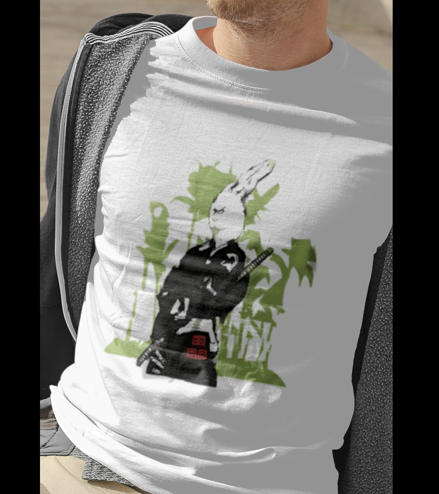 Samurai Rabbit Jeremy Peep Show Bamboo Warrior T-Shirt