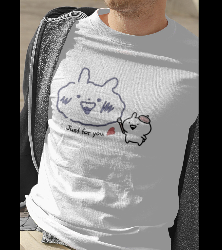 Usagyuuun Just For You Cute Cartoon Bunny And Heart T-Shirt