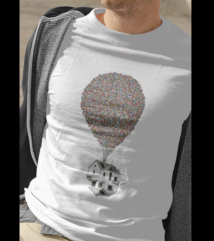Wituka Houside Down Balloons House Uplift T-Shirt