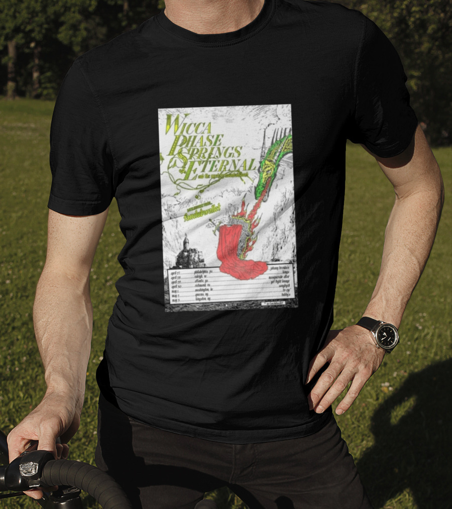 Wicca Phase Springs Eternal Tour 2026 With Fantasy Dragon Illustration And Tour Dates T-Shirt