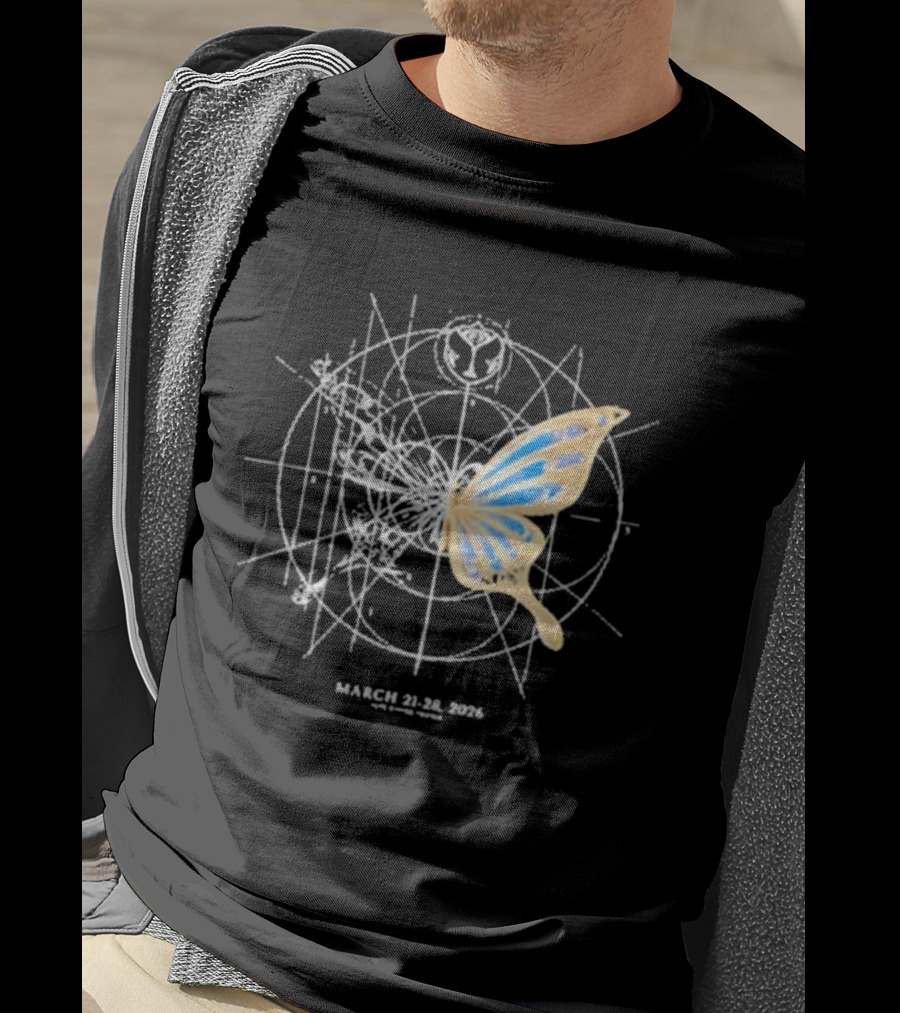 March 21 28 2026 Winter Event Geometric Butterfly Fusion T-Shirt