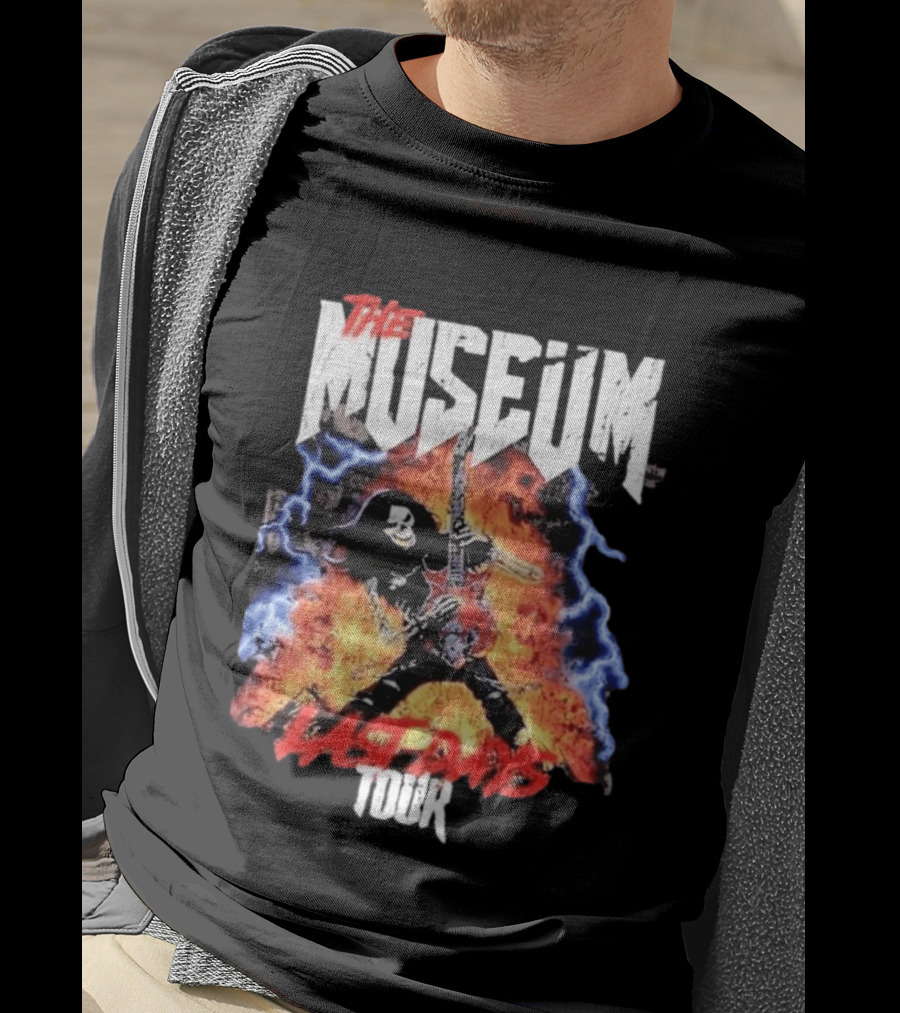 The Museum Last Days Tour Rock Star Electric Guitar Flames T-Shirt