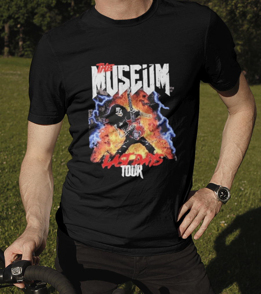 The Museum Last Days Tour Rock Star Electric Guitar Flames T-Shirt