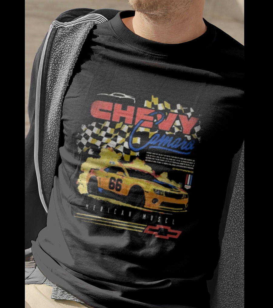 Chevy Camaro 55 American Muscle Race Car Faded Chevrolet T-Shirt