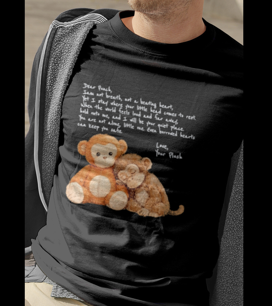 Dear Punch Heartfelt Monkey Companions Poem And Plush Toy T-Shirt
