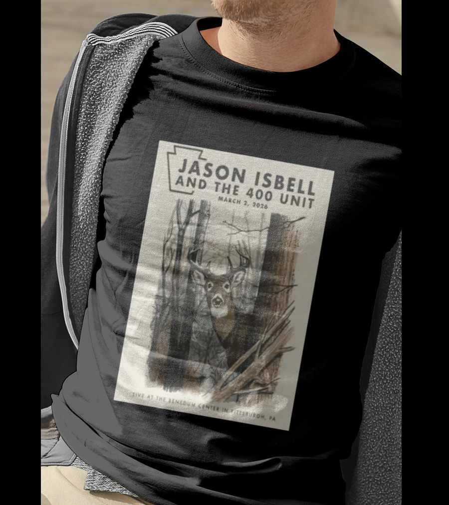 Jason Isbell And The 400 Unit Live At Benedum Center March 2 2026 Pittsburgh PA Deer T-Shirt