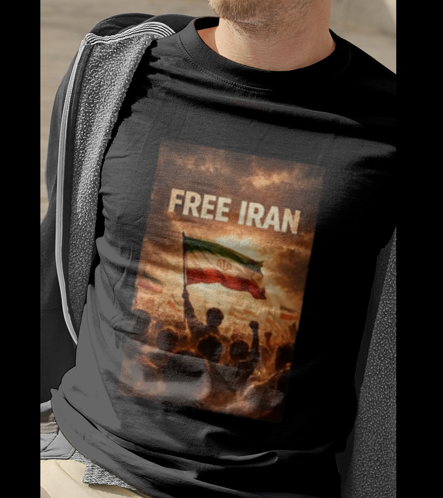 Free Iran Flag Protest With Crowd T-Shirt