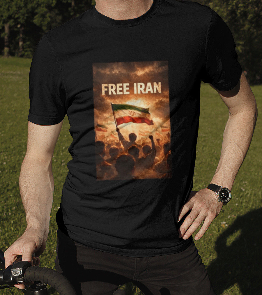 Free Iran Flag Protest With Crowd T-Shirt
