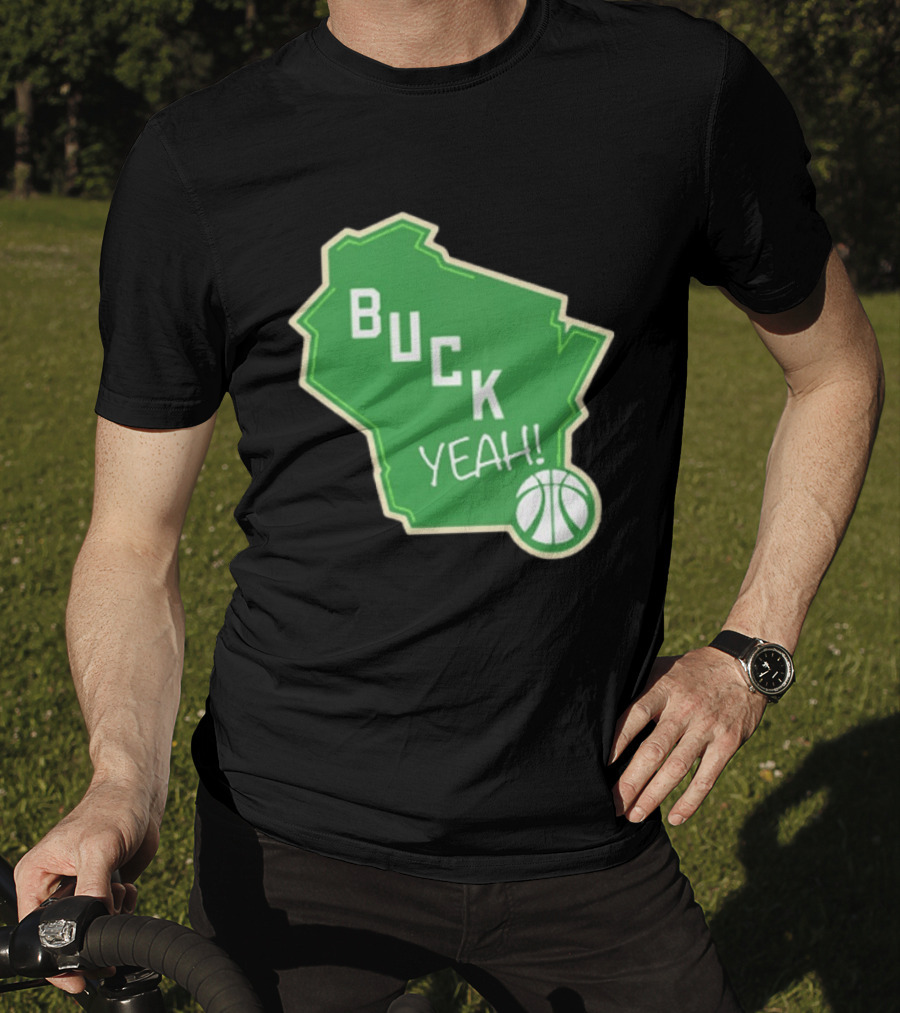 Buck Yeah Milwaukee Basketball Green Map T-Shirt
