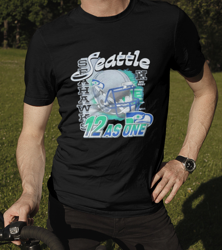 Seattle Seahawks Helmet 12 As One NFC West T-Shirt