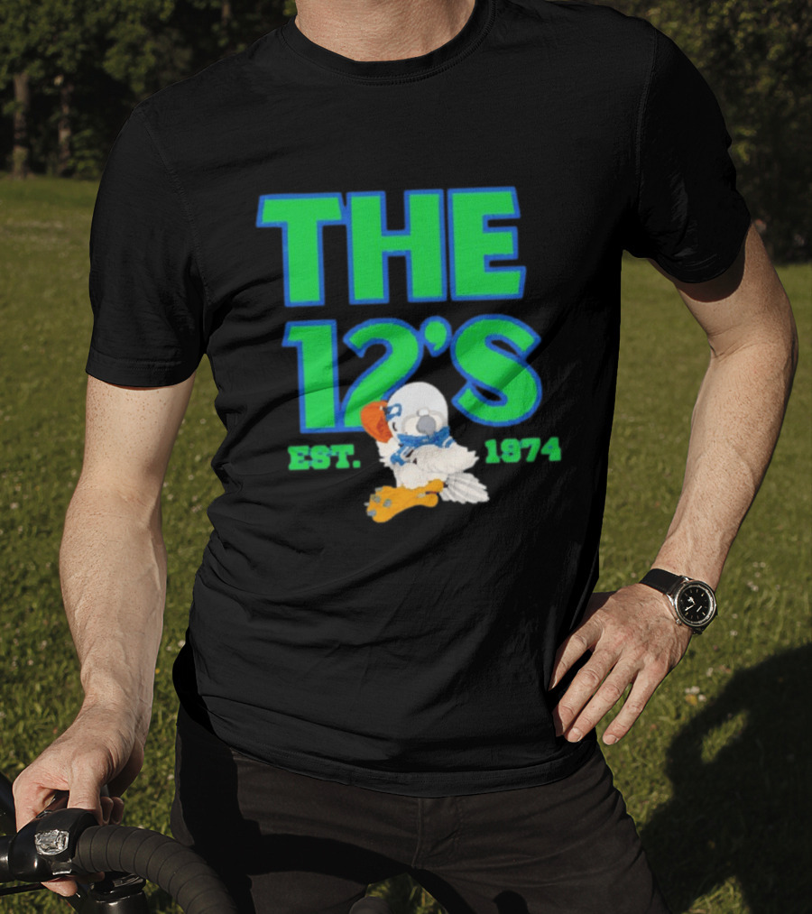 THE 12'S Est. 1974 Navy Grey Seattle Seahawks T-Shirt