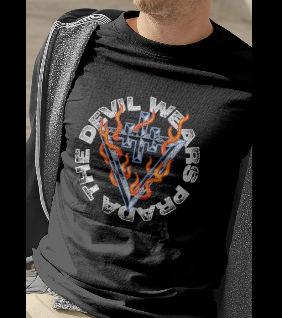 The Devil Wears Prada Flame Cross And V Fiery T-Shirt