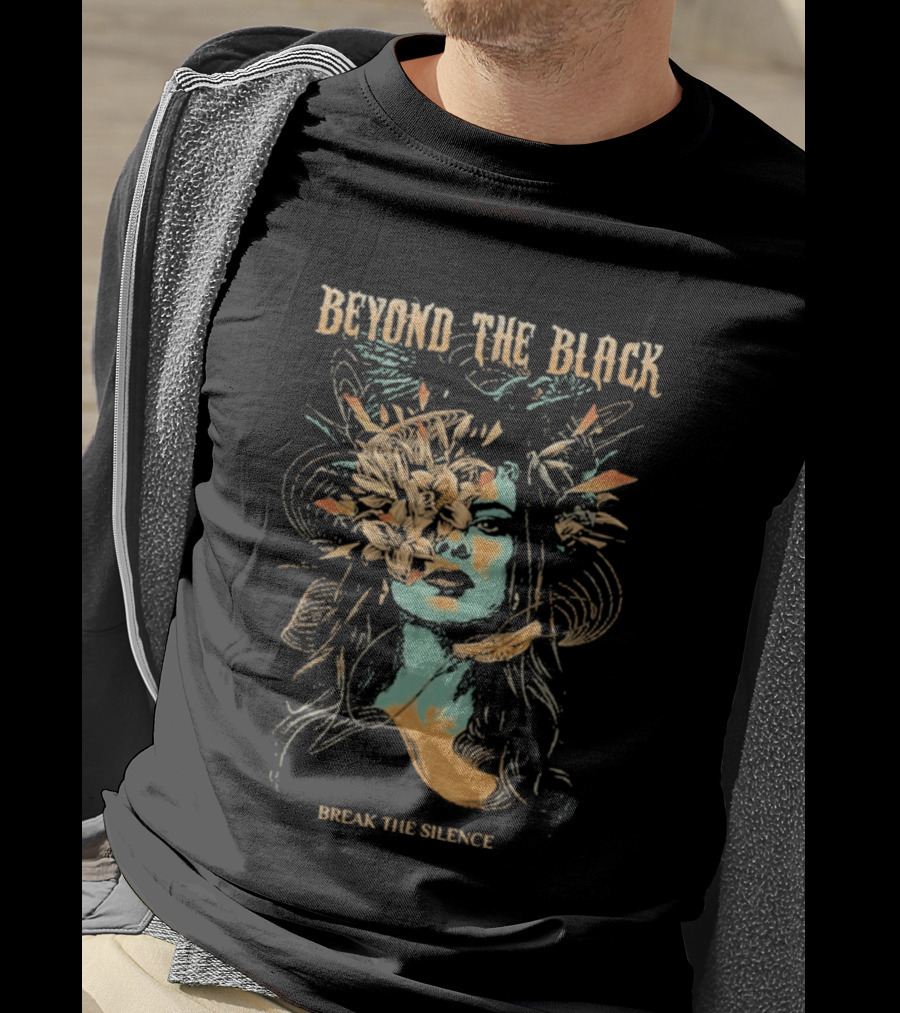 Beyond The Black Break The Silence Head Exploding Floral T-Shirt