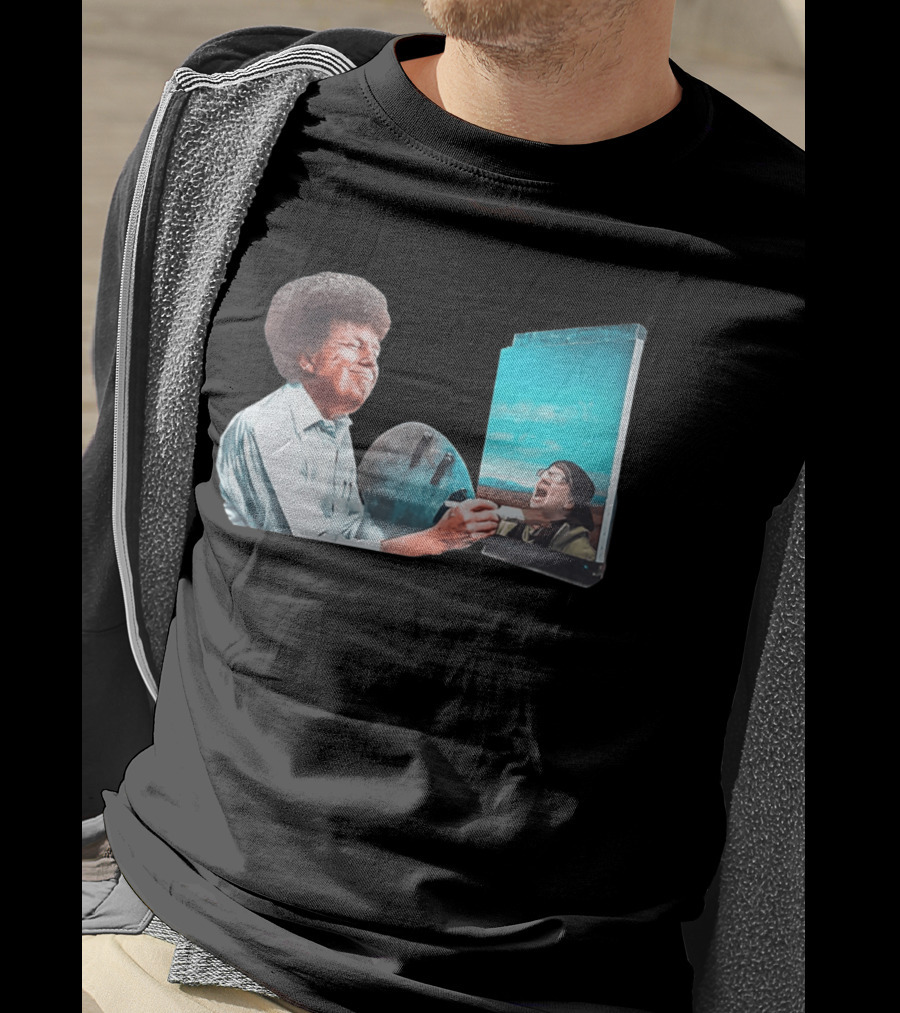 Donald Trump Bob Ross Painting Parody Humor Political T-Shirt