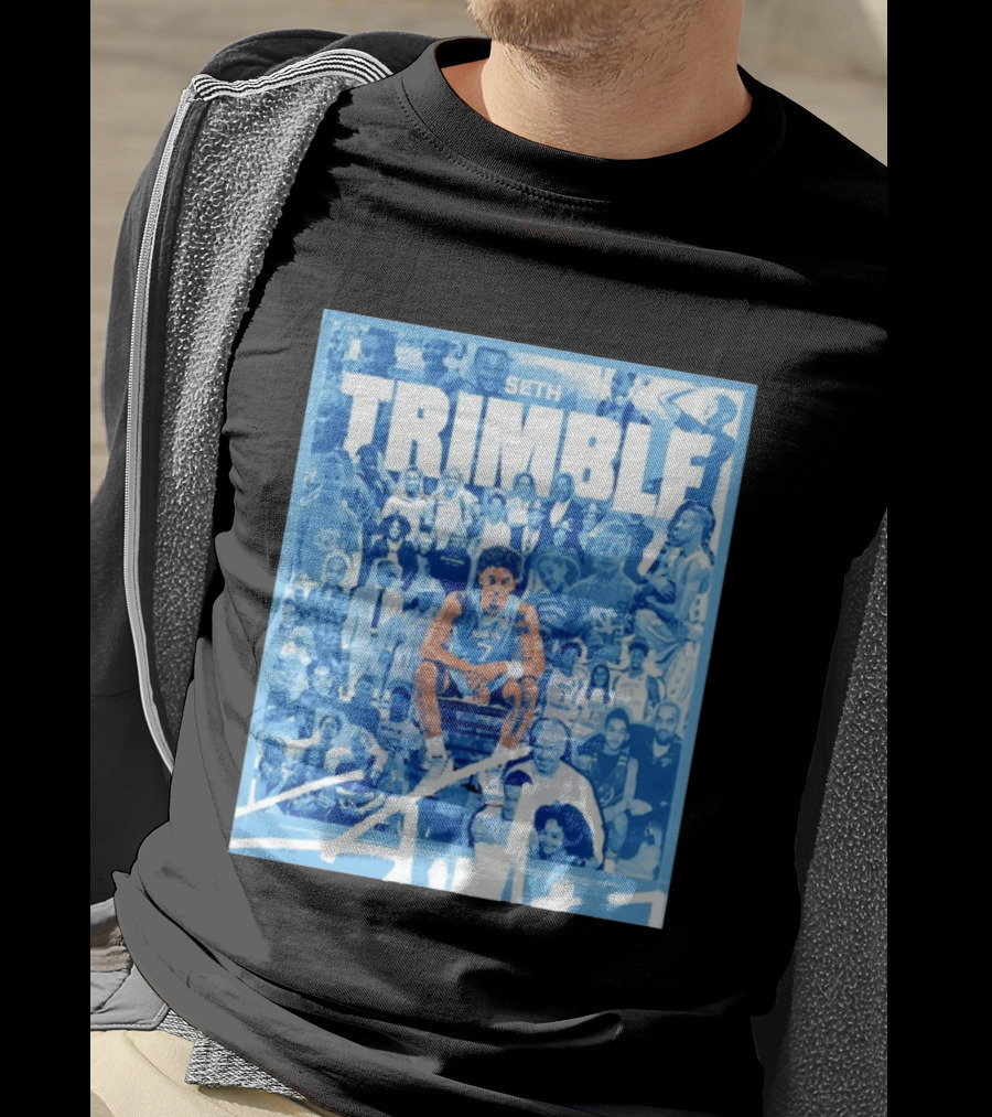 Seth Trimble North Carolina Tar Heels Basketball Collage T-Shirt