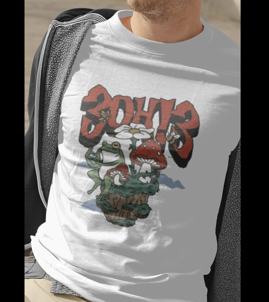 3Oh3 Mushroom Frog Fantasy With Bee And Flower T-Shirt