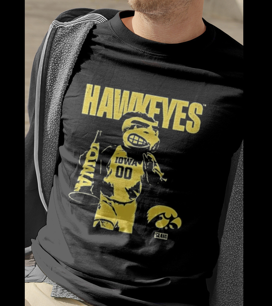 Iowa Hawkeyes Herky The Hawk 00 Slam Basketball T-Shirt