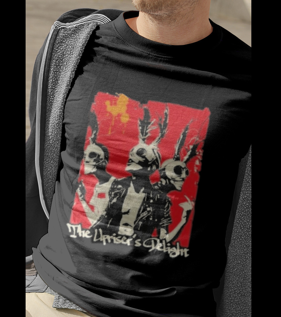 The Upriser's Delight Skull Trio Feathered Masks Red T-Shirt