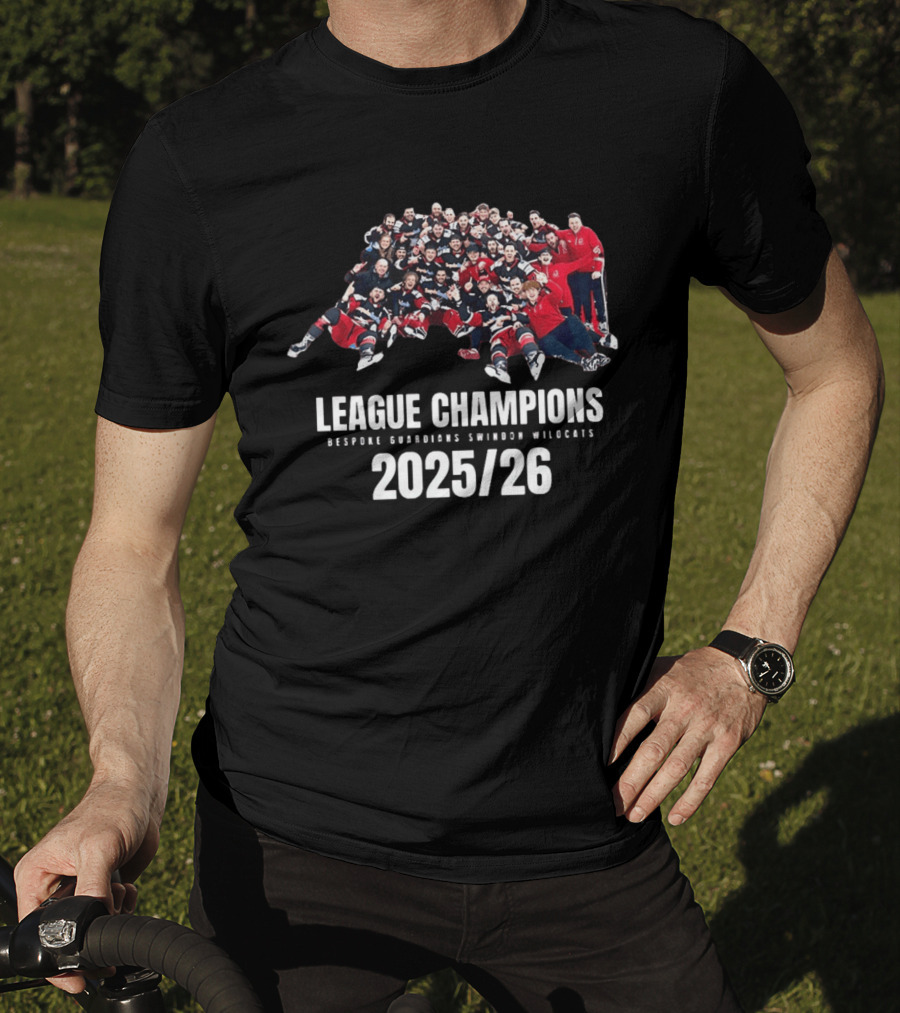League Champions 2025 2026 Bespoke Guardians Swindon Wildcats T-Shirt