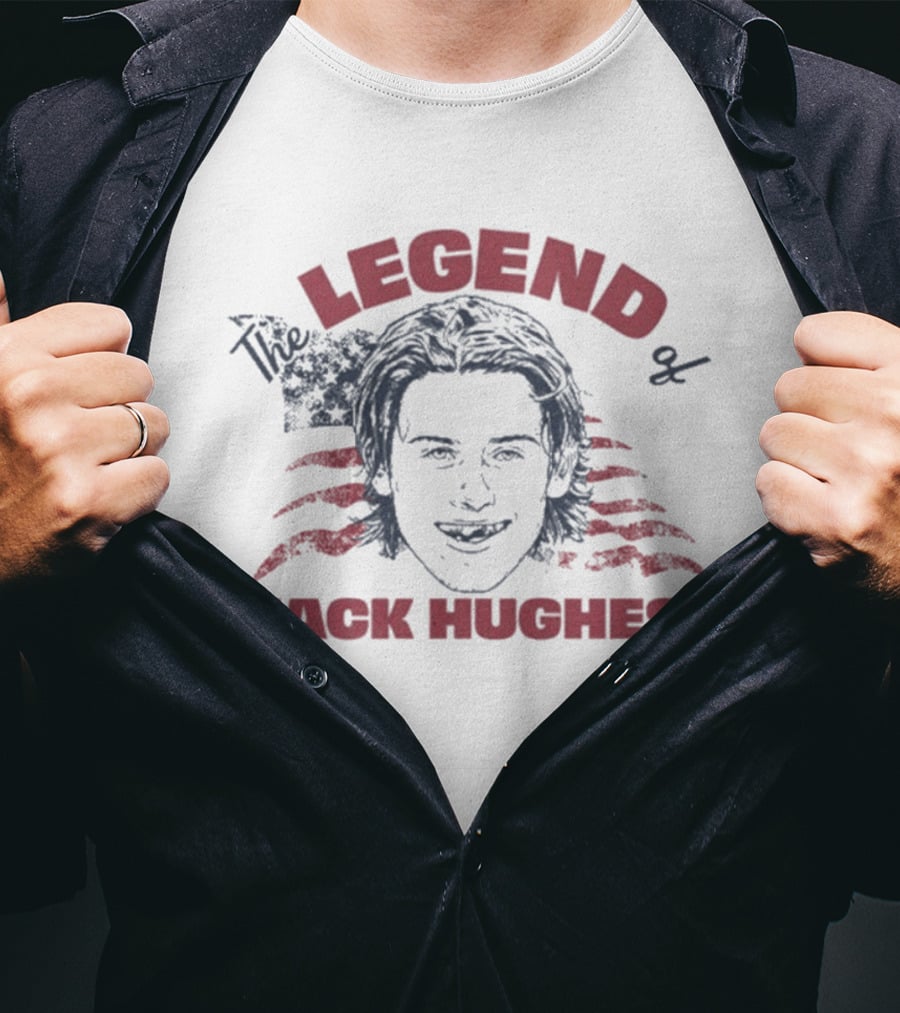 The Legend Of Jack Hughes American Flag T-Shirt