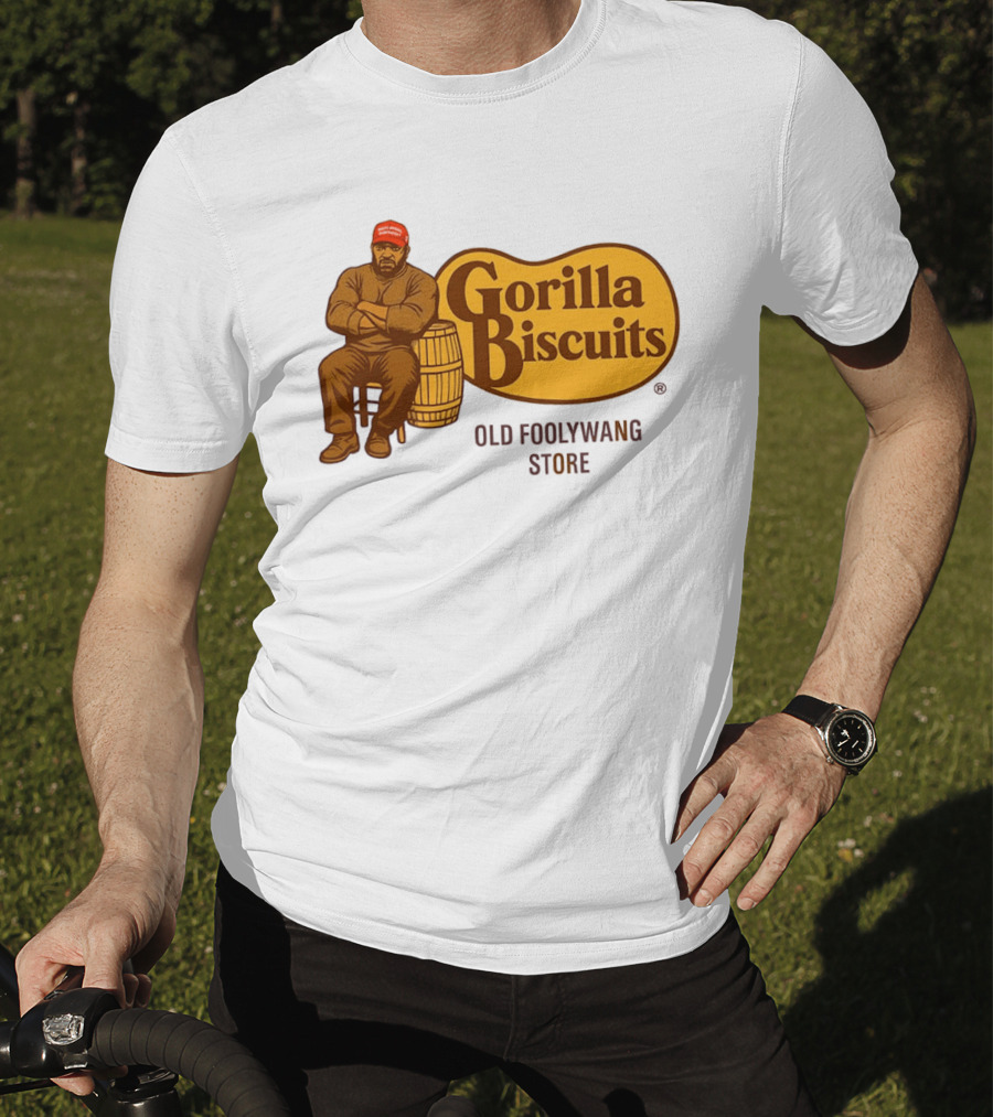 Cracker Barrel Gorilla Biscuits Old Foolywang Store Rustic Man And Barrel T-Shirt