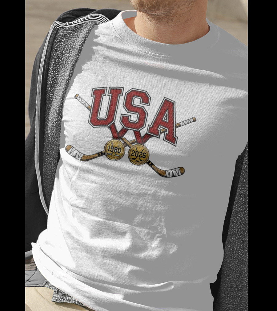 USA Hockey Iconic Gold Medal 1980 2026 Celebration T-Shirt