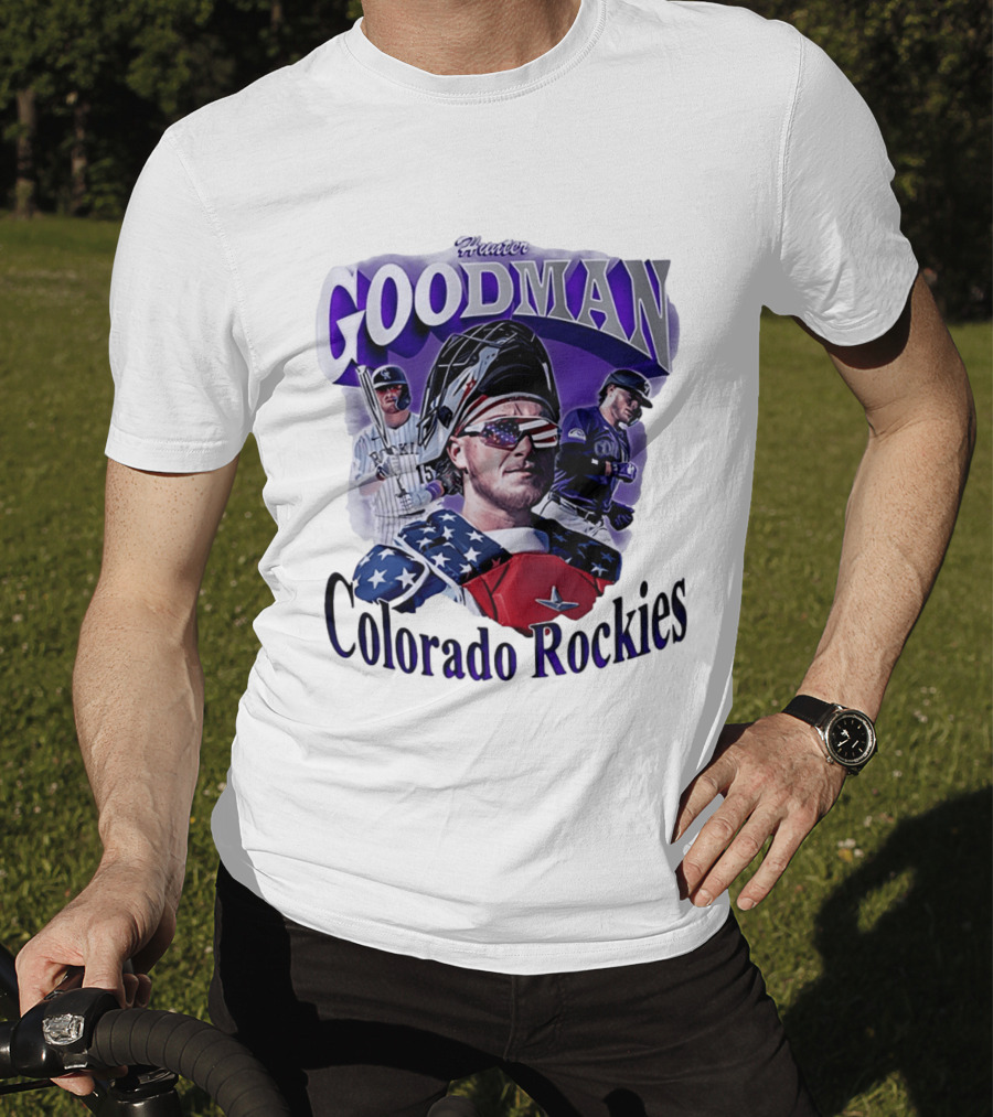 Hunter Goodman Colorado Rockies Catcher And Player Patriots 2026 T-Shirt