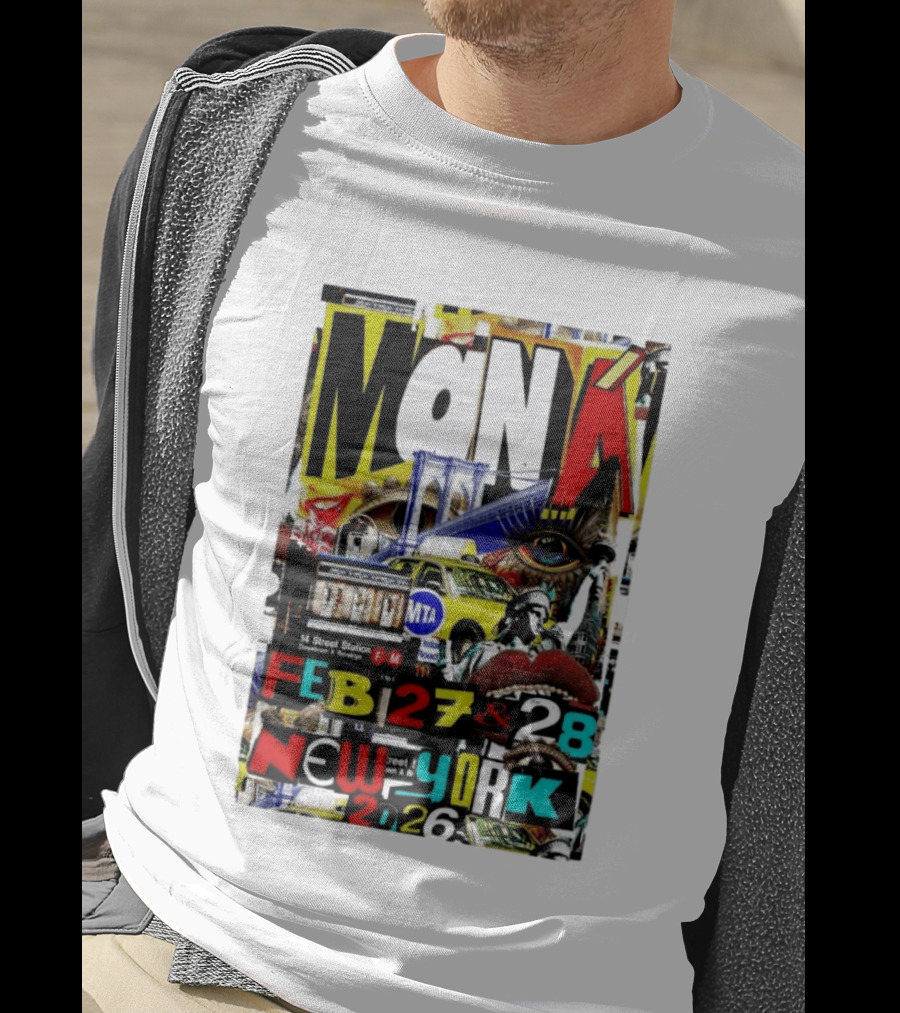 Maná New York City Concert February 27 28 2026 14th Street Station Statue Of Liberty MTA Taxi Brooklyn Bridge T-Shirt