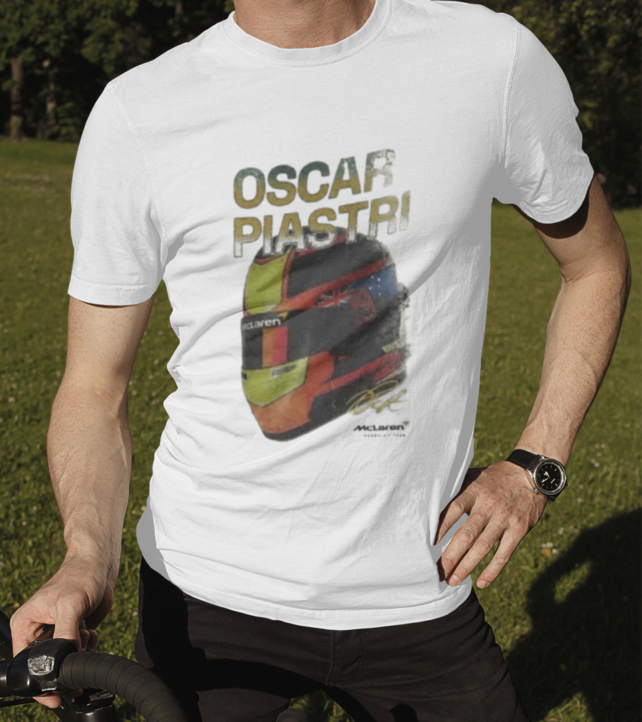 Oscar Piastri McLaren Helmet Design Racing Memorabilia T-Shirt