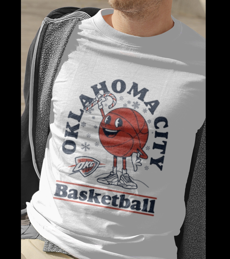 Oklahoma City Basketball Cartoon OKC Winter T-Shirt